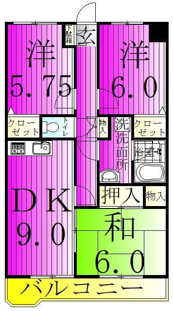 サンハイツ馬橋 202号室 間取り