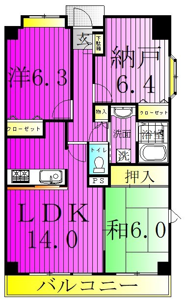 クエスタ柏 503号室 間取り