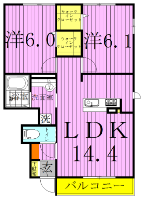 ウィルビューＦ 102号室 間取り