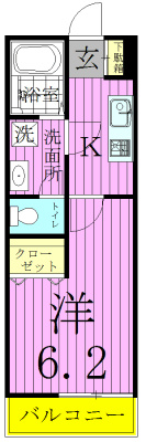 センタービレッジ東松戸 103号室 間取り
