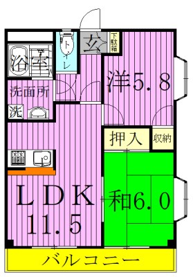 コーポピオーネⅡ 205号室 間取り