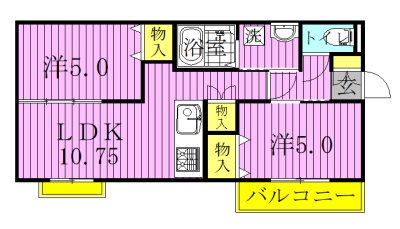 メゾンドグラン 206号室 間取り