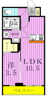 CRESCENT COURT　～クレセントコート～ 202号室 間取り