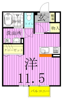 メルベーユ 207号室 間取り