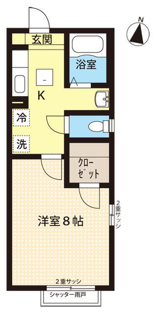エクセルハイツ 101号室 間取り