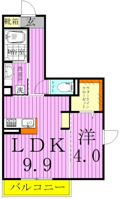 レーヴマニフィック南柏 201号室 間取り