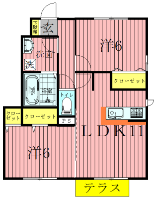 シューフルール 102号室 間取り