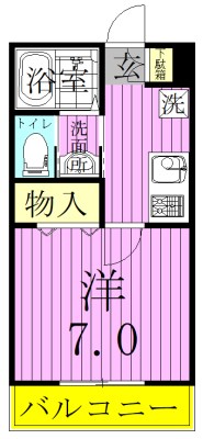 アイビス 102号室 間取り