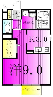 クロスクローバー 201号室 間取り