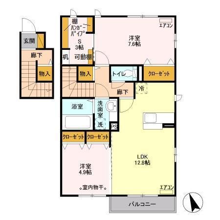 ボナール酒井根Ⅲ号棟 201号室 間取り
