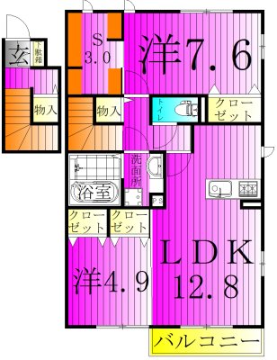 ボナール酒井根Ⅲ号棟 201号室 間取り