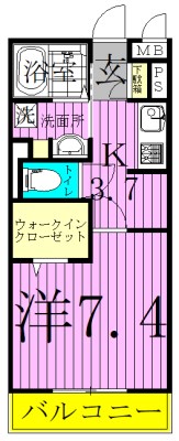 NTCながれやま 110号室 間取り