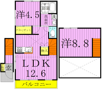 アルバ・トレ柏 206号室 間取り