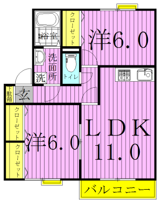 ウィンドワードＡ 203号室 間取り