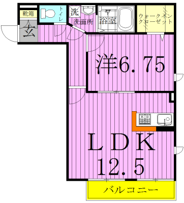 グランドソレイユ 205号室 間取り