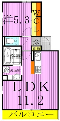 グラディート  205号室 間取り