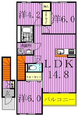 gloria bell wood　～グローリア　ベル　ウッド～ 205号室 間取り