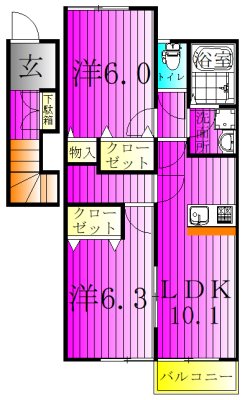 パークサイドテラス 202号室 間取り