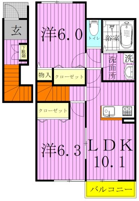 パークサイドテラス 202号室 間取り