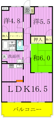 メゾンパーク常盤平 402号室 間取り