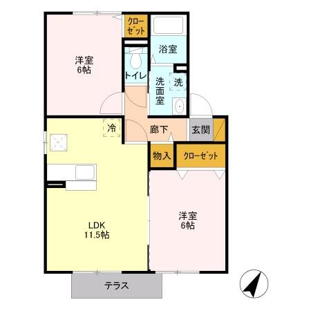 サニーウェル（南逆井） 103号室 間取り