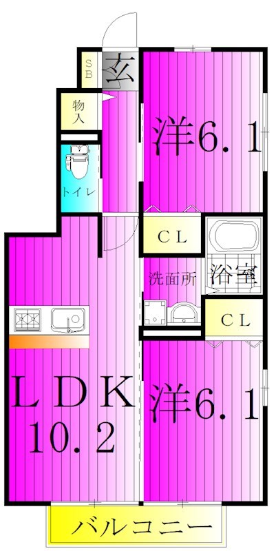 ラフォーレ塚崎 101号室 間取り