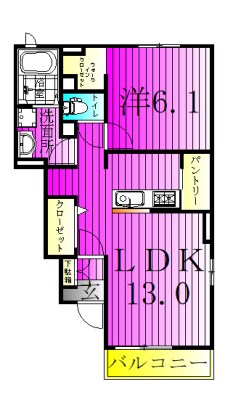 ブライトハーモニー 102号室 間取り