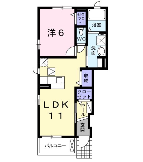 プラスターナ 101号室 間取り