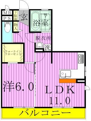 エスペランサ（中根長津町） 201号室 間取り
