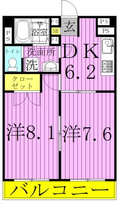 アンプルールフェール柏 302号室 間取り