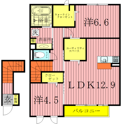 フェリエ 203号室 間取り