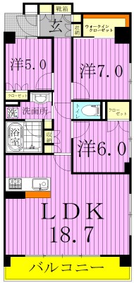 プレミスト柏 208号室 間取り