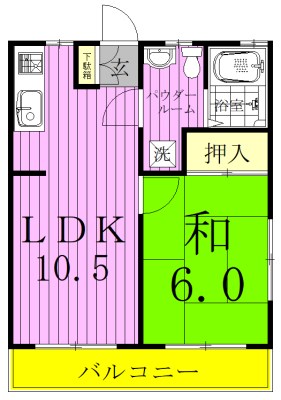 コーポ柳 201号室 間取り