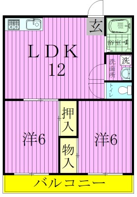 コーポ染谷 202号室 間取り