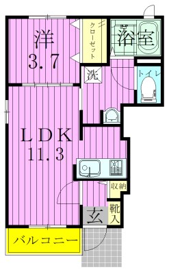 ポライトリー 103号室 間取り