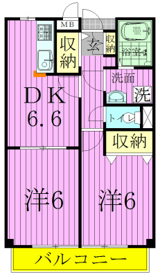 アンソレイエ 202号室 間取り