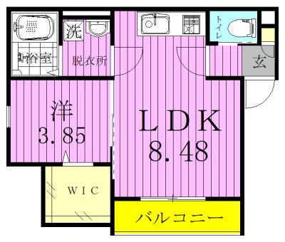 LUMO新松戸 201号室 間取り