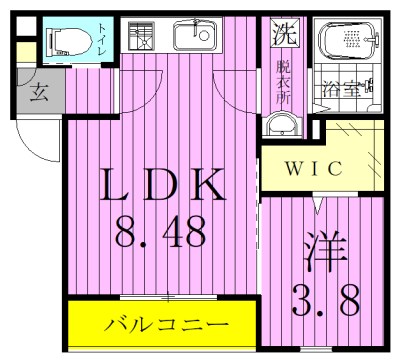 LUMO新松戸 202号室 間取り