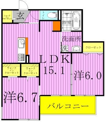 FOREST　TERRACE 202号室 間取り