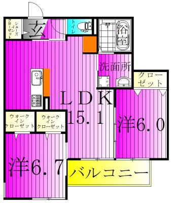FOREST　TERRACE 202号室 間取り