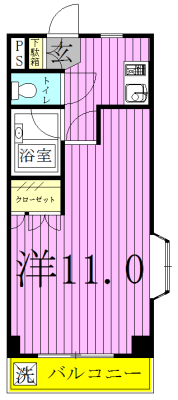 クレオ我孫子 2Ｃ号室 間取り