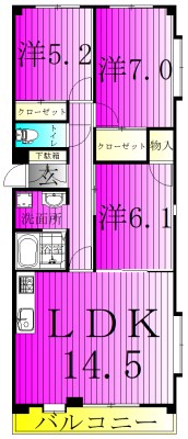 ルネスシーナ 207号室 間取り