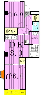 ラフィーヌ・ヴェルジェ 303号室 間取り