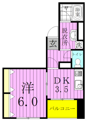 アンプルール　フェール スリーズ 401号室 間取り