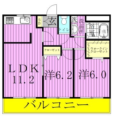 メープルヒルズ・ハイブリッジ 101号室 間取り