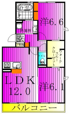 グランドゥール高柳A 301号室 間取り