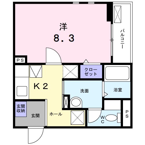 カーサ桜  103号室 間取り