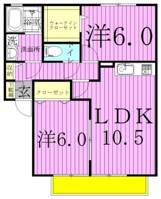 サンロイヤル 202号室 間取り