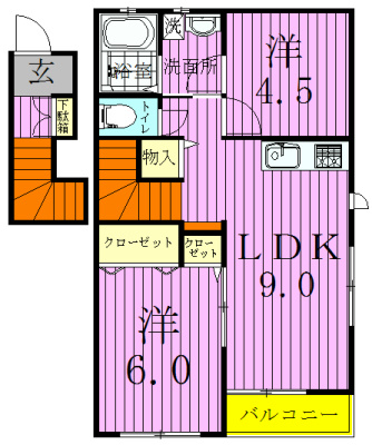 プランドール 205号室 間取り