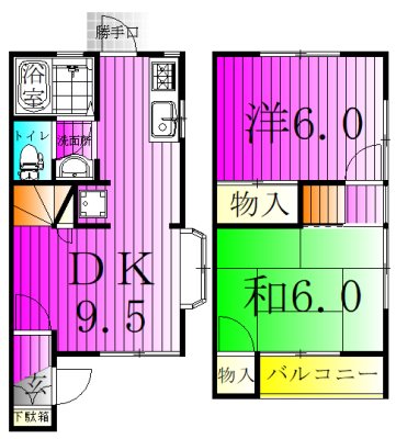 アムール中村 105号室 間取り